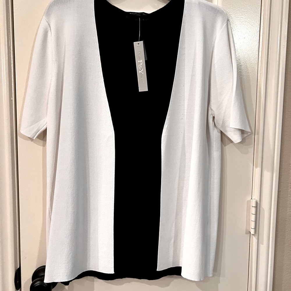 White L PRESTON & YORK cardigan set with blue tank